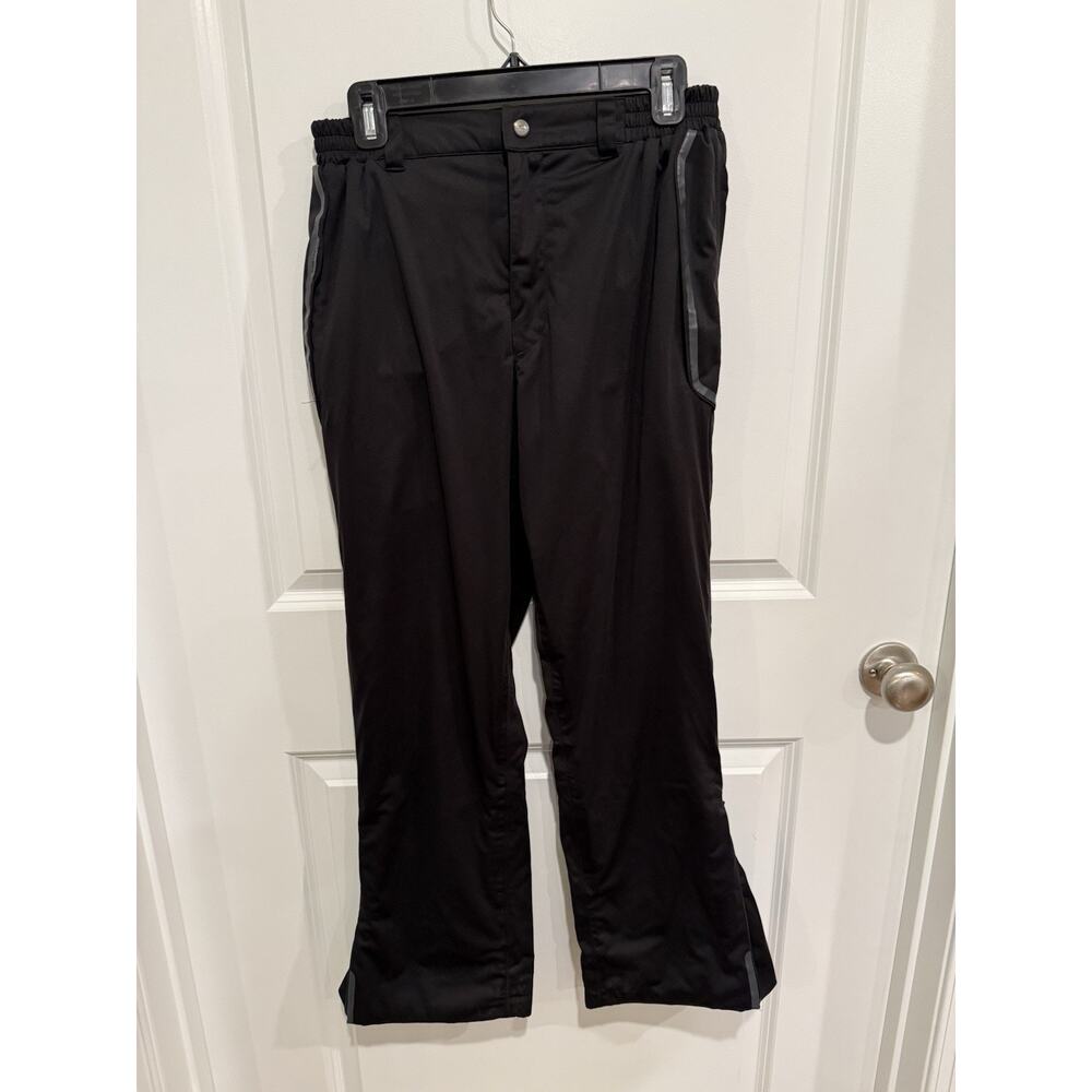 Sun Mountain Rain Wear Women’s Size L 30 x 29 Black Nylon Golf Pants Zip Pockets